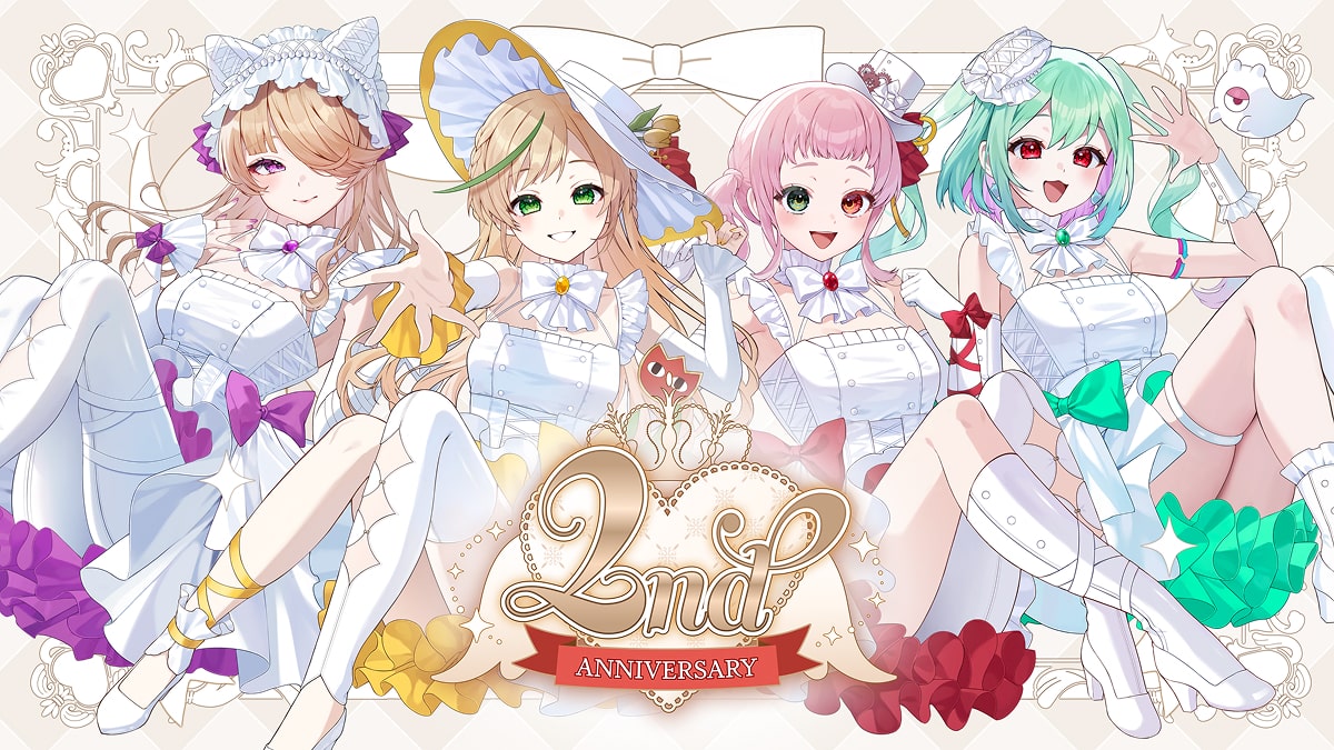 【てらめたる学園】2周年を記念し、幽ヶ浦 もち、数多 エニ、ノピ・テュルーペ、音子・エネルジコ】の特別グッズが発売開始！